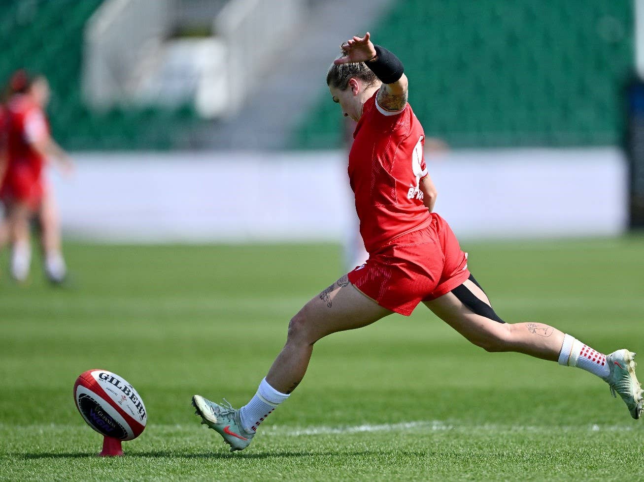 Keira Bevan of Wales successfully converts the team’s first try during the Guinness Women’s Six Nations 2025 match between Wales and Ireland at Rodney Parade on April 20, 2025, in Newport, Wales. Reddin takes over as the new Wales coach. Dan Mullan/Getty Images.