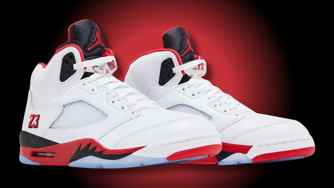 Air Jordan 5 Fire Red 2013 White Red Black DA1911-102 Mens Size 8 Size 11 - Jordan 5 Retro Mid Fire Red for sale online | eBay main image 2