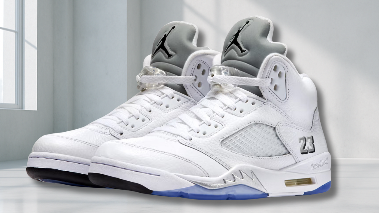 Men’s Air Jordan White Metallic 5’s (Size 10) Jordan 5 Retro  main image 3