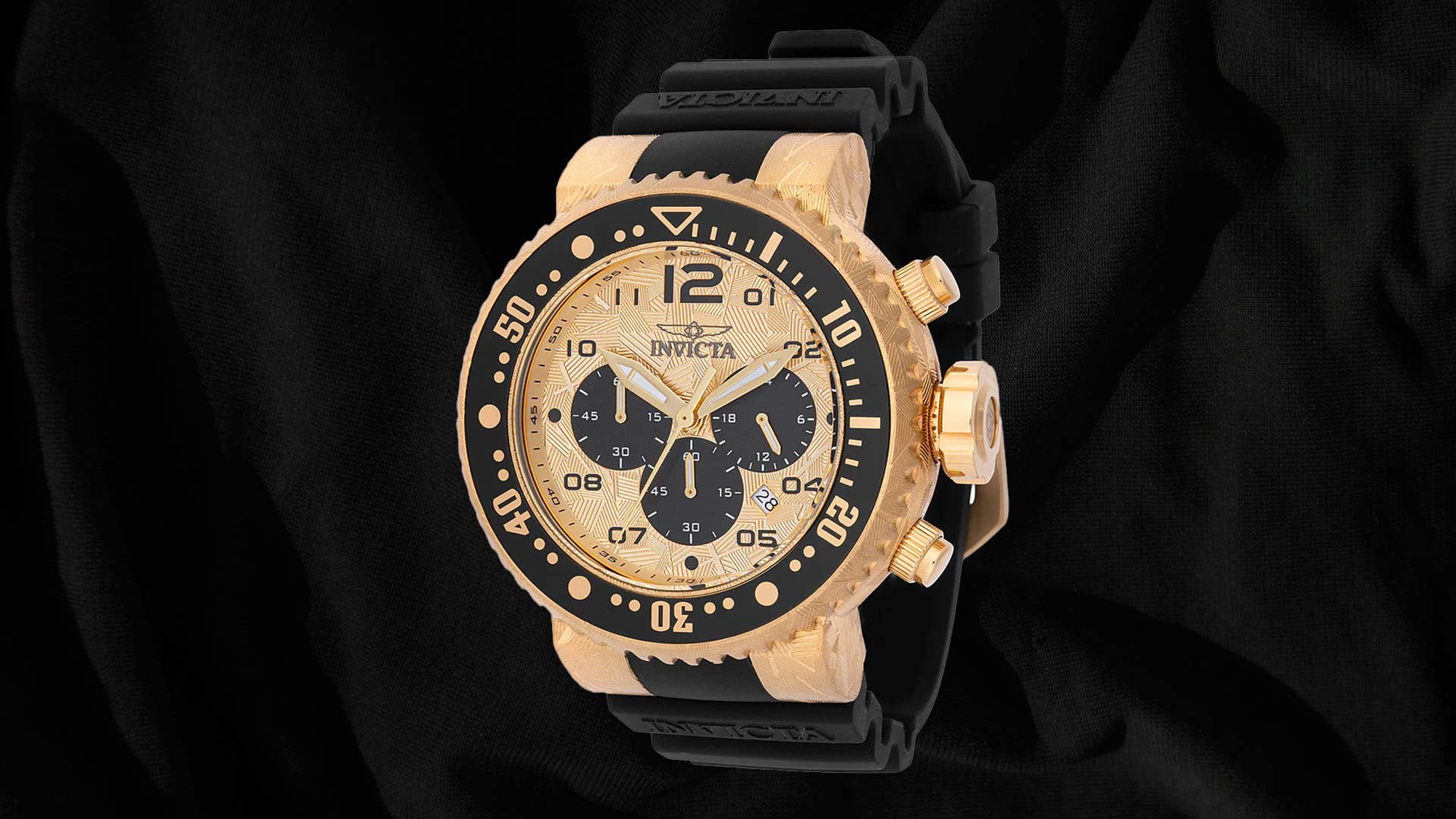 His and Hers Combo Invicta Gold-tone Pro Divers Invicta Mens Pro Diver Scuba 3.0 Chronograph Blue Dial Gold  main image 3