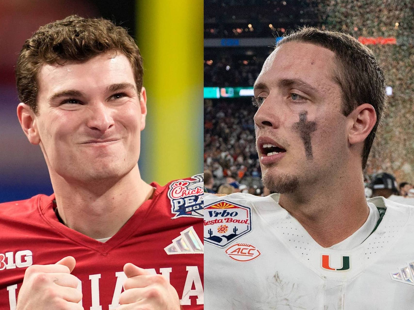 NFL: Fernando Mendoza e Carson Beck (Foto: Dale Zanine-Imagn Images, Lauren Witte/Clarion Ledger)