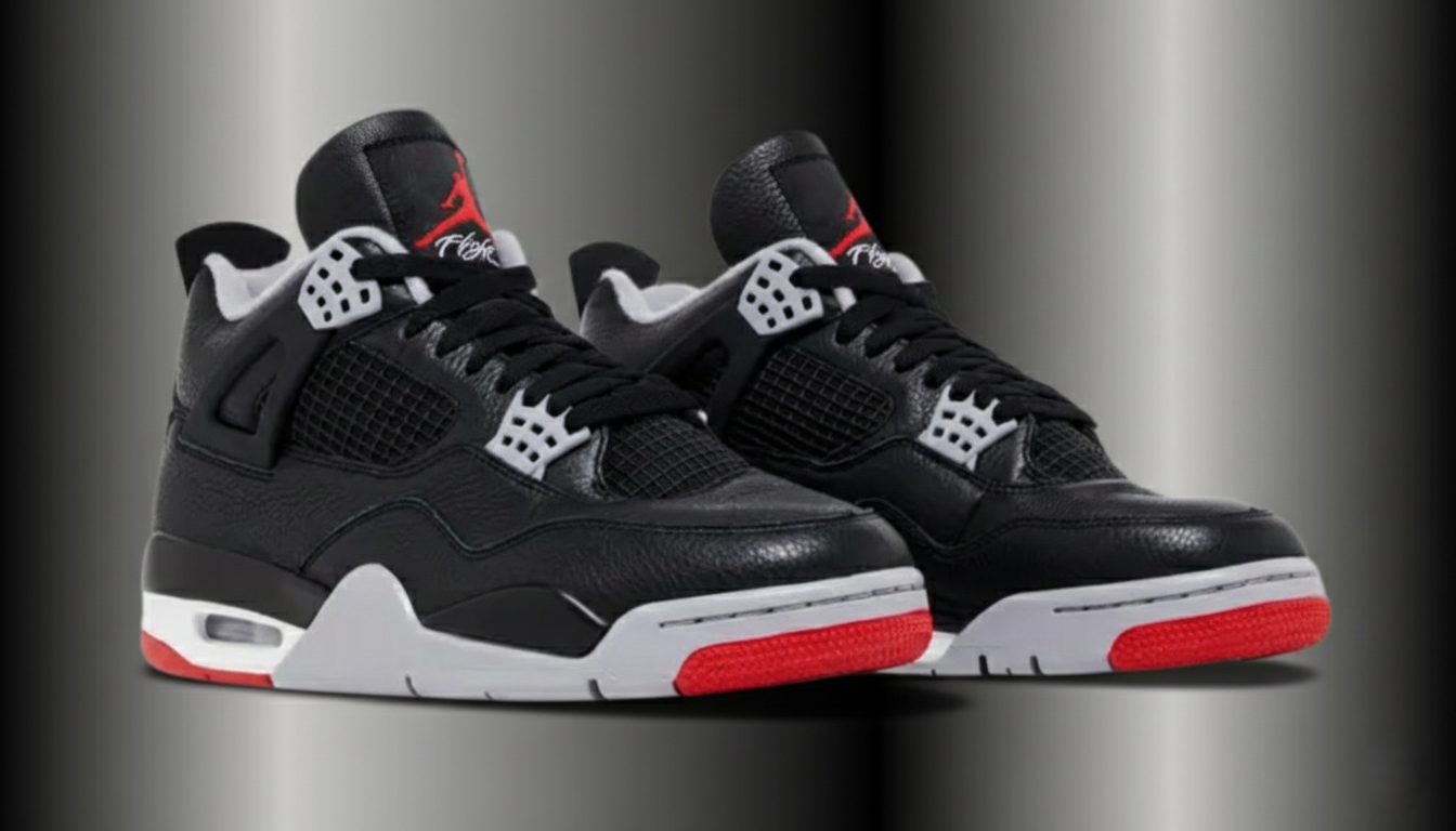 Air Jordan 4 Retro reimagined  Black with Red Accent Retro Basketball Shoes Air Jordan 4 Retro  main image 3