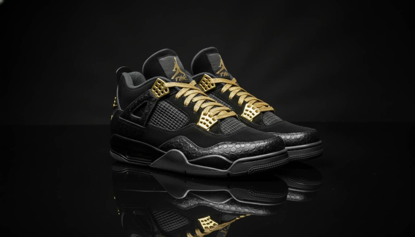 Nike Air Jordans Black And Gold 4s Jordans Nike Air Jordan Retro 