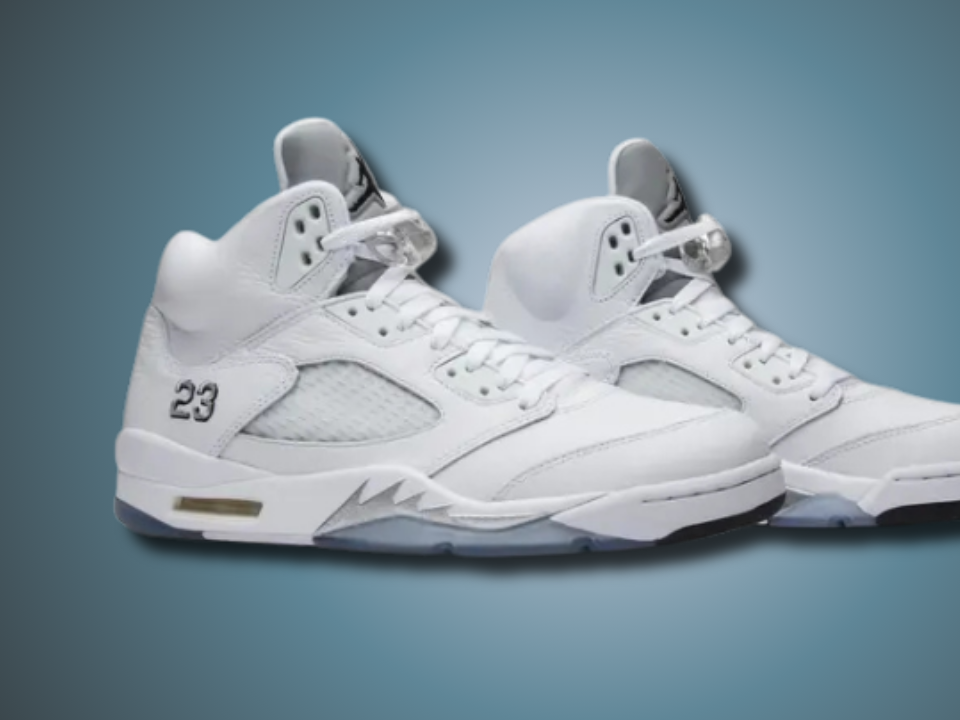 エアジョーダン5 Air Jordan 5 'White Metallic' — Pure, All White, Upper Iced, Quiet