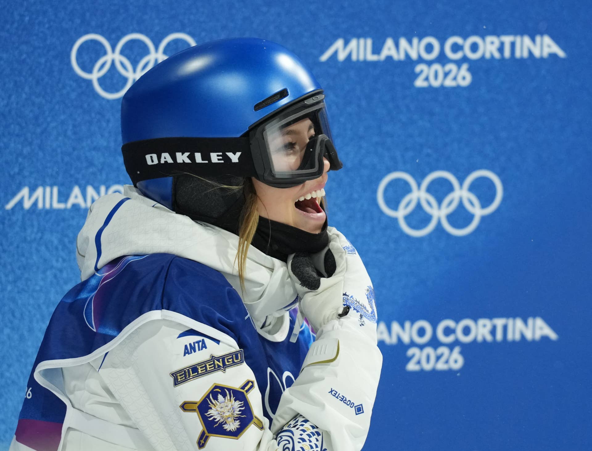 Olympics star Eileen Gu during the women's freestyle skiing halfpipe qualification