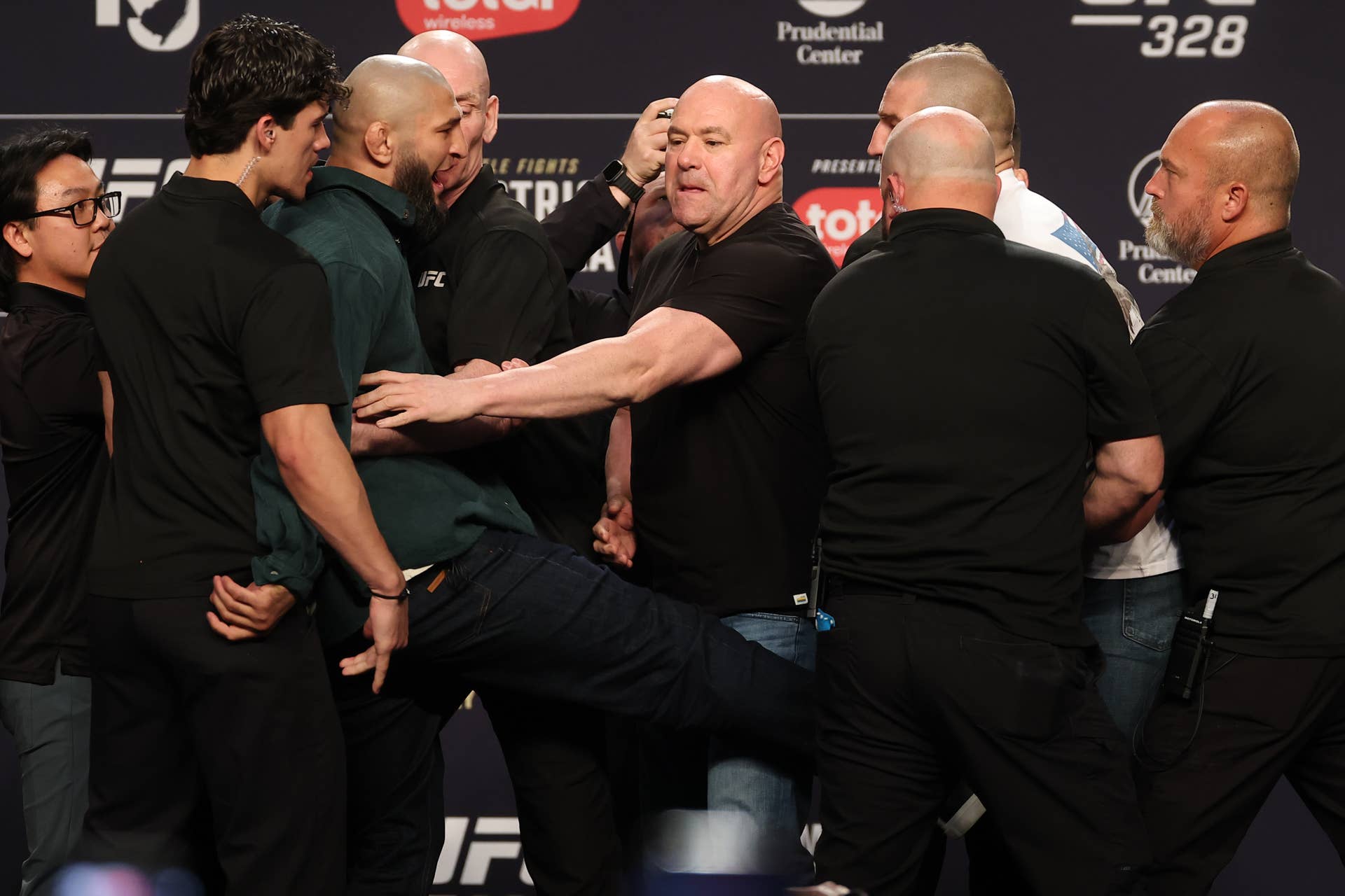 Kick Off Spray Khamzat Chimaev Explains Why He Kicked Sean Strickland at UFC 328 ...