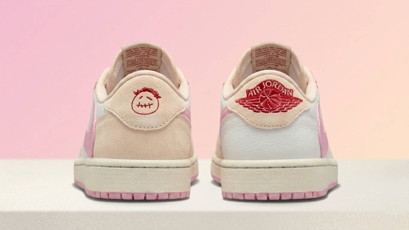 TravisScott × Nike Sail/Tropical Pink 28 Air Jordan 1 Low OG x Travis Scott 'Sail/Tropical Pink'— Release