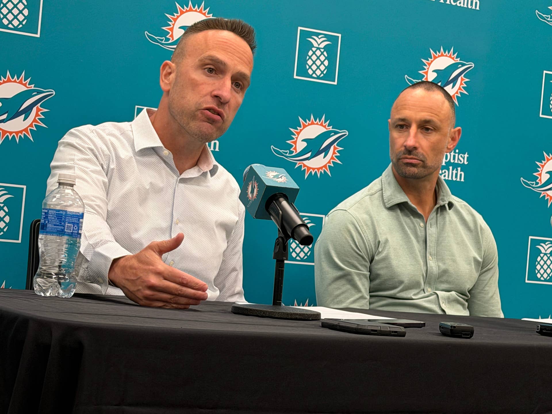 https://athlonsports.com/.image/MjY6MDAwMDAwMDAxMzc0MDcy/coach-jeff-hafley-left-discusses-his-first-draft-for-the-miami-dolphins-along-with-gm-jon-eric-sullivan-on-april-25-2026.jpg?profile=w2560&ar=16-9