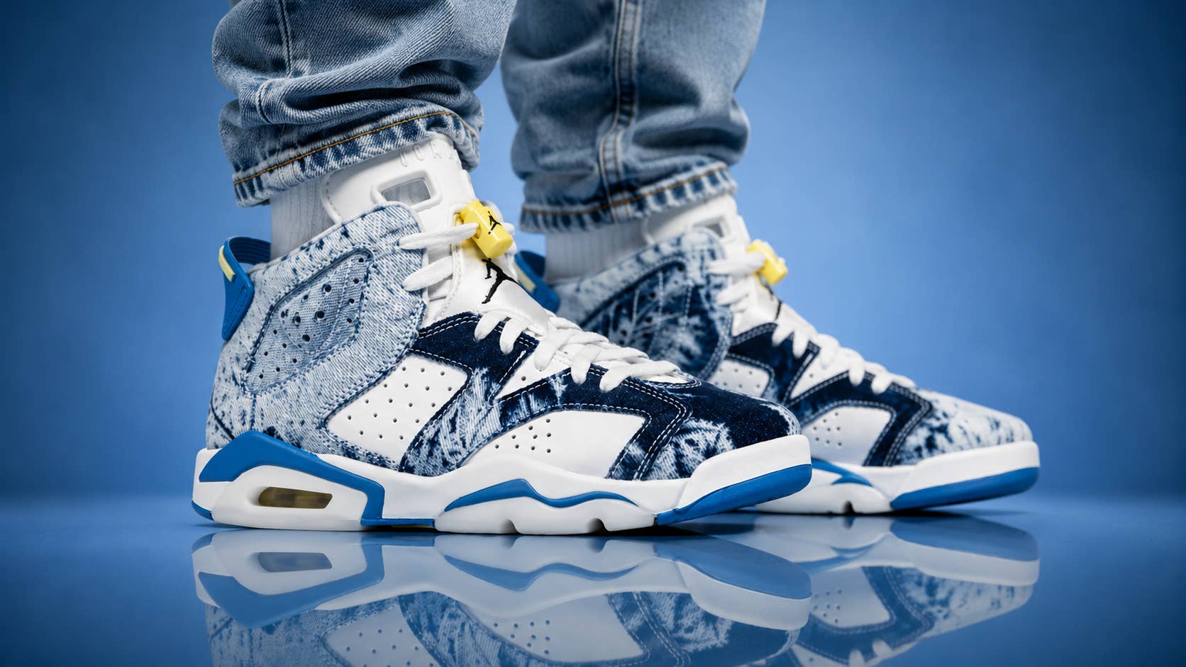 Air Jordan 6 デニム風 6 US Air Jordan 6 'Acid Wash Denim' — Playful Colors, Faded Blue