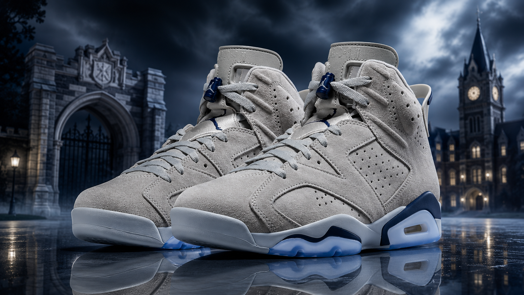 Air Jordan 6 Retro Georgetown Mens Size 8.5 Grey Navy Suede CT8529-012 Jordan Air Jordan 6 Retro  main image 2