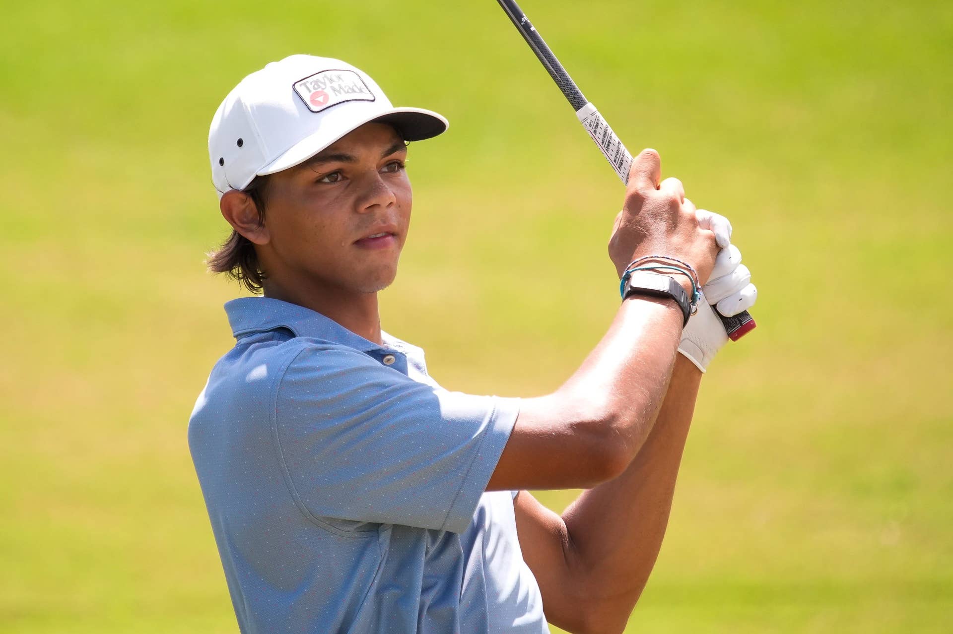 Charlie Woods follows a golf shot during the September 2026 Junior Players Championship