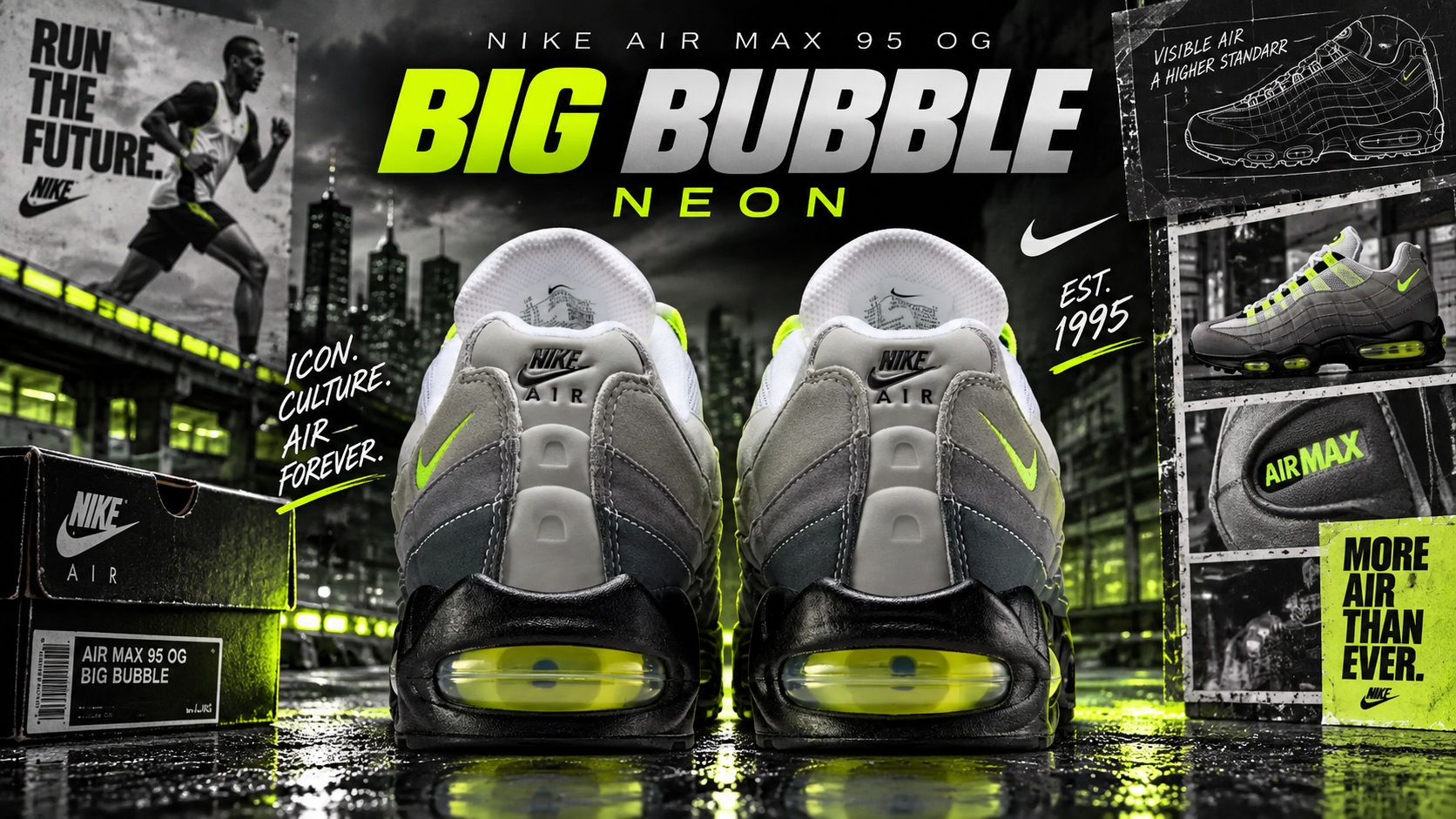 Nike Air Max 95 OG Big Bubble Neon 27㎝ Nike Air Max 95 'Neon' Big Bubble: Where to Buy the OG - Athlon