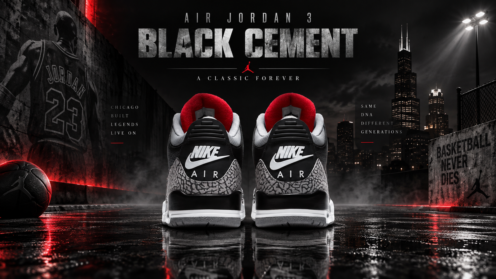 Air Jordan 3 ‘Black Cement’ - Seventh Release, Nike Air Heel, 1988 All ...