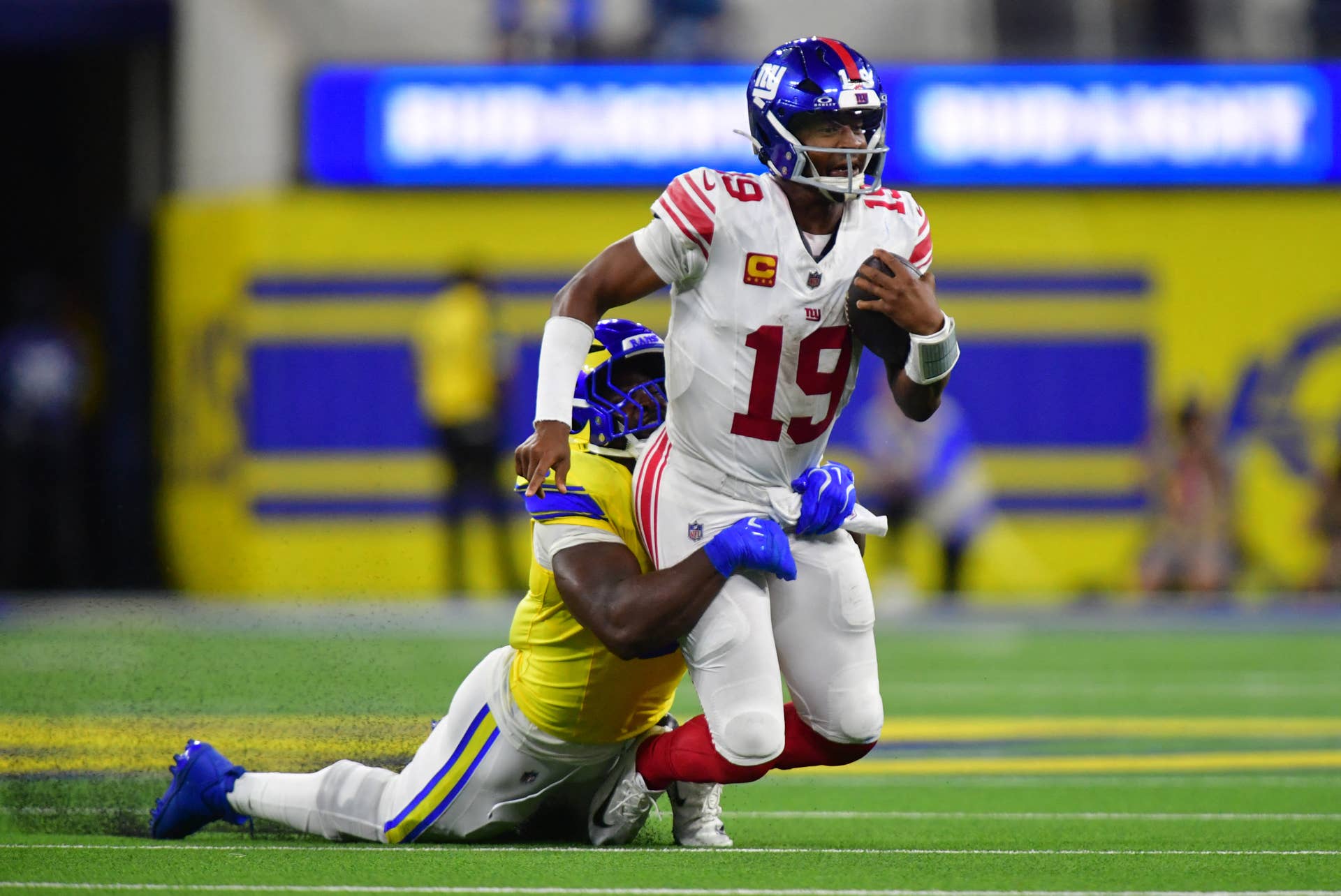 Instant Analysis: Giants Fall to Rams After Jaxson Dart's Scary Knee ...