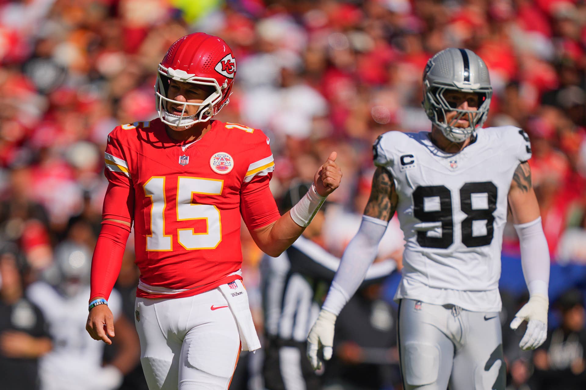 Nfl Cities Maxx Crosby and Patrick Mahomes Renew Rivalry in Undefeated Showdown ...