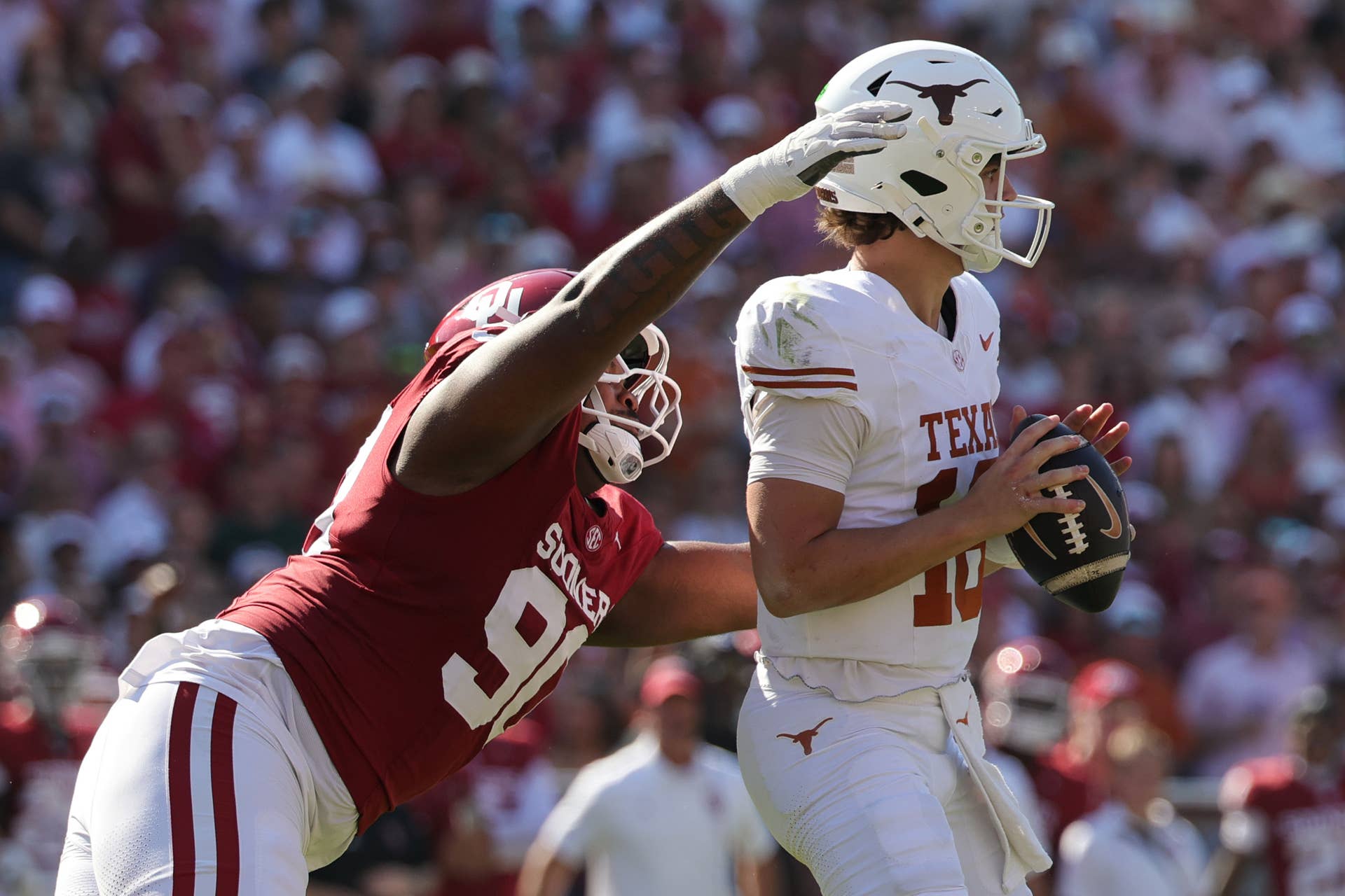Arch Manning Assigns Blame After Late Mistakes in Texas' Loss to Oklahoma