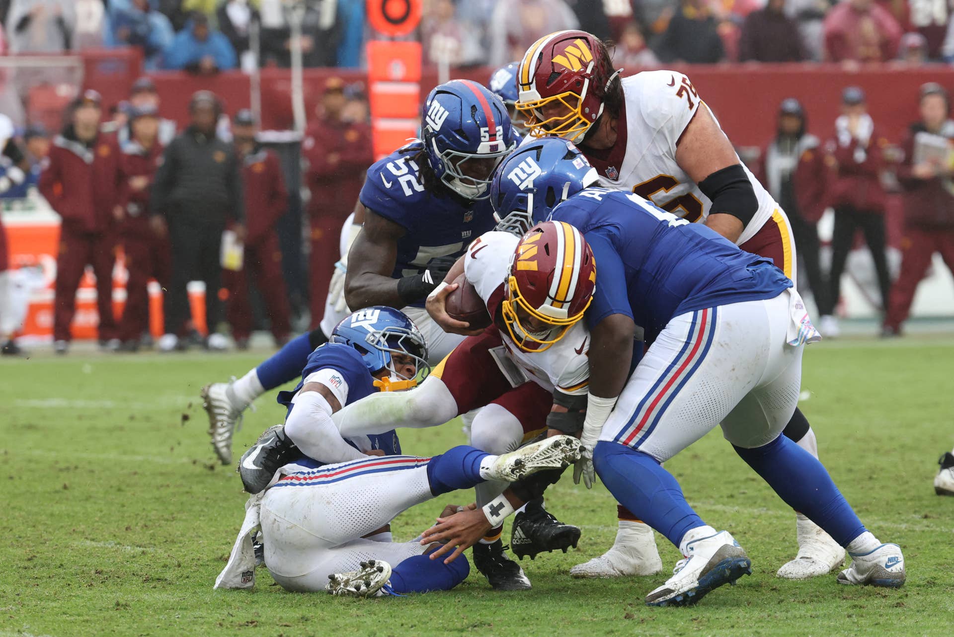 Giants Escape With Tie After Jayden Daniels, Commanders Let Overtime ...