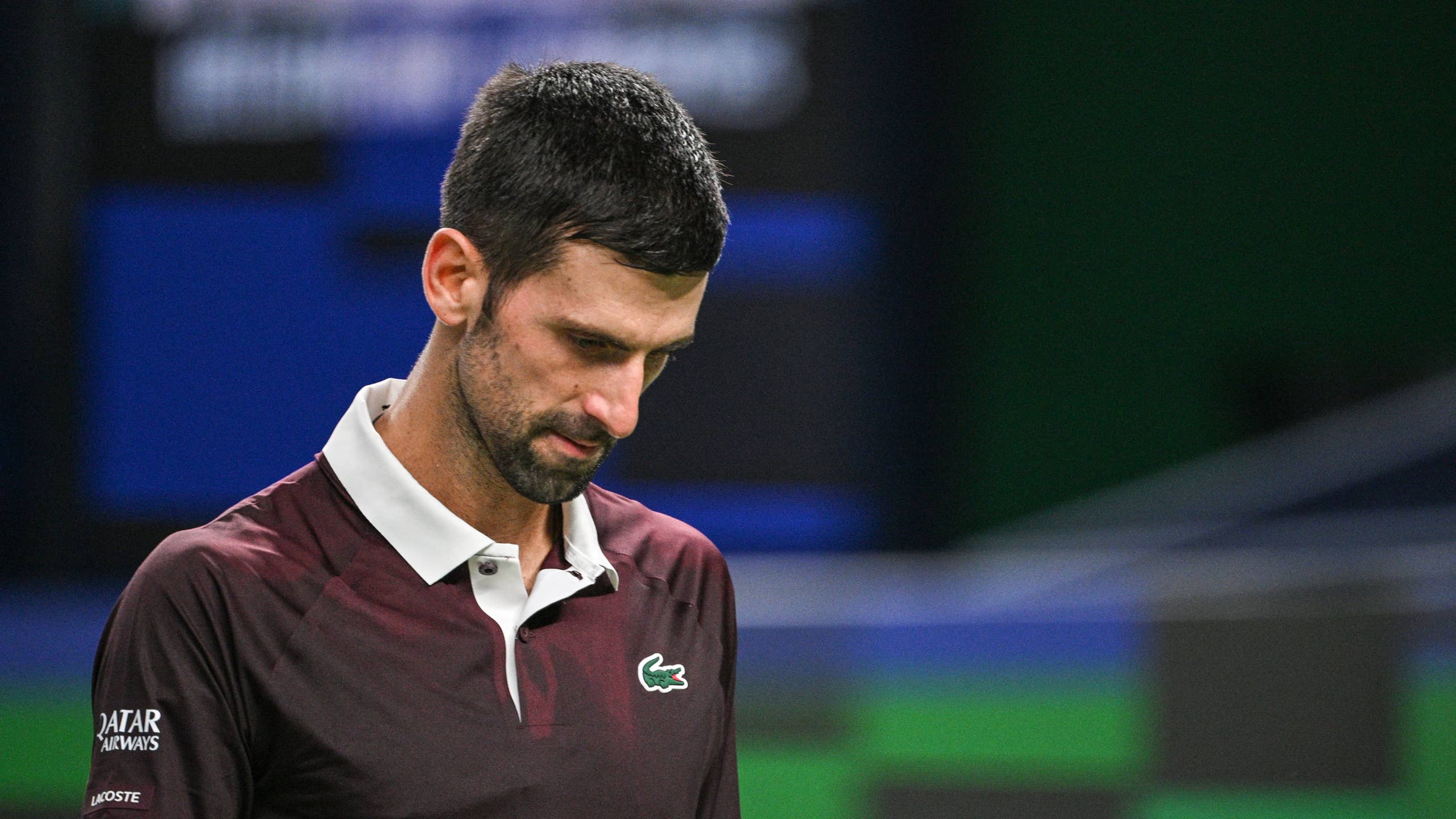 Novak Djokovic between games at the October 2026 Shanghai Masters