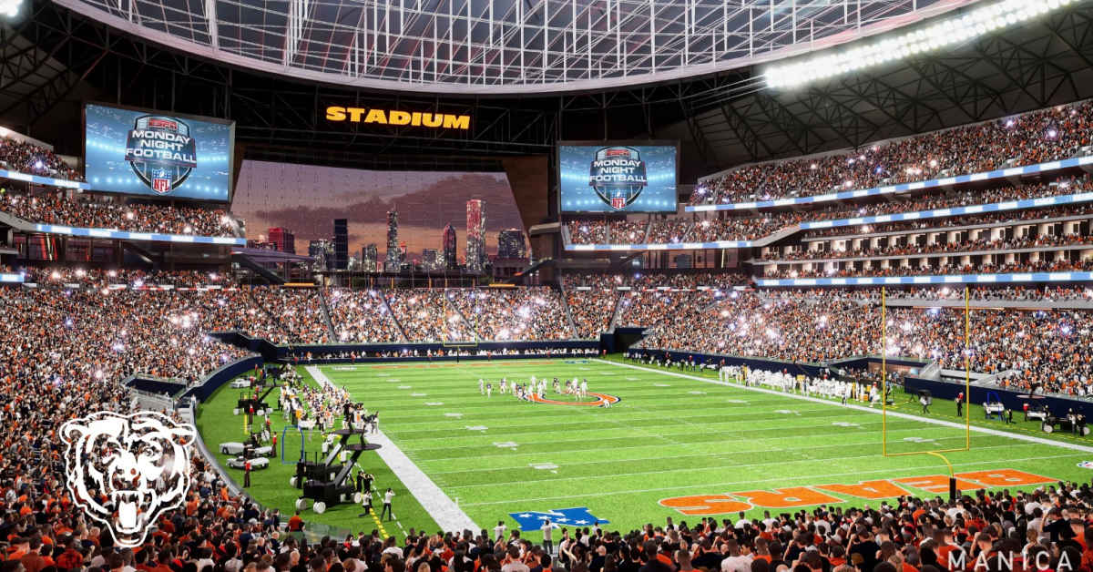 Chicago Bears reveal plans for $4.6 billion domed stadium on city's ...