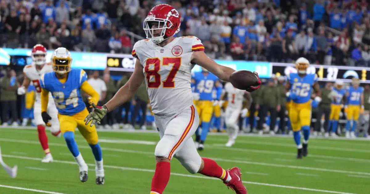 WATCH Chiefs History Travis Kelce Sets AllTime Record vs. Chargers