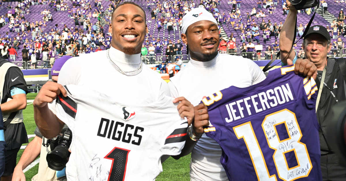 Vikings past and present Diggs Jefferson swap jerseys Athlon Sports