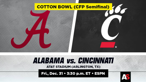 Goodyear Cotton Bowl Classic/College Football Playoff Semifinal Prediction and Preview: Alabama Crimson Tide vs. Cincinnati Bearcats