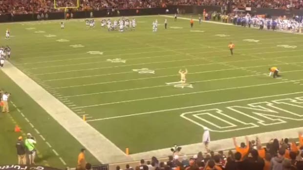 Streaker Gets Leveled by Browns Security Guards