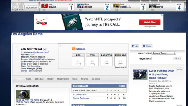 NFL website has 'Los Angeles Rams' page
