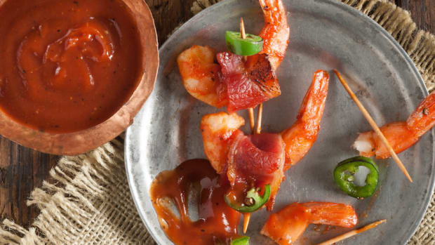 Eat Like a Fan: BBQ Bacon-Wrapped Jumbo Shrimp Recipe