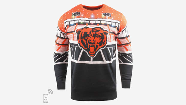 Chicago Bears Light Up Ugly Sweater - Navy/Orange