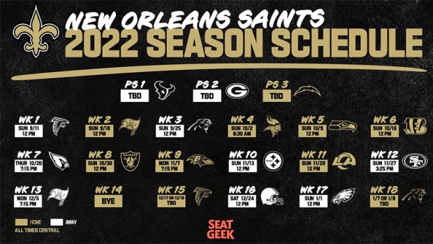 New Orleans Saints 2022 Schedule