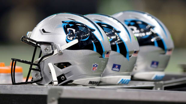 Panthers helmets.