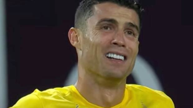 Cristiano Ronaldo pictured looking dejected during Al Nassr's defeat by Al Ain in the quarter-finals of the 2024 AFC Champions League