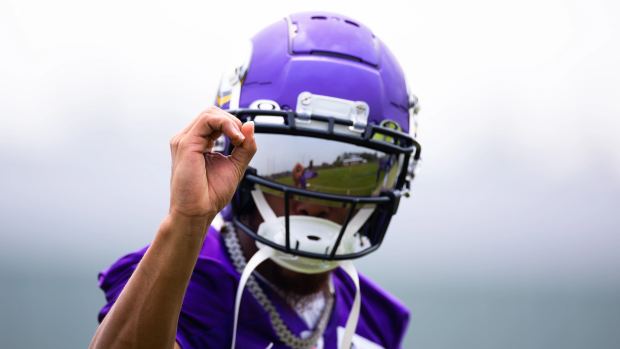 Justin Jefferson at Vikings minicamp in 2023.
