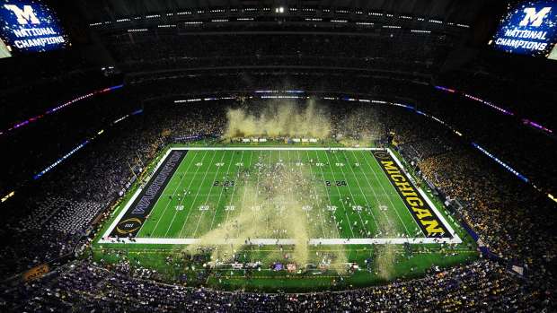 Jan 8, 2024; Houston, TX, USA; A general view after the Michigan Wolverines defeated the Washington Huskies in the 2024 College Football Playoff national championship game at NRG Stadium. Mandatory Credit: James Lang-USA TODAY Sports