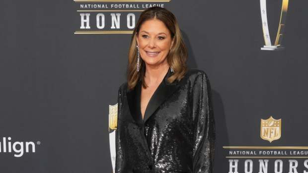 Randi Mahomes on the red carpet before the NFL Honors show on February 8, 2024.