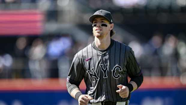 New York Mets third baseman Brett Baty (22) 