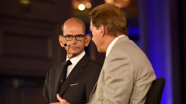 ESPN's Nick Saban and Paul Finebaum.