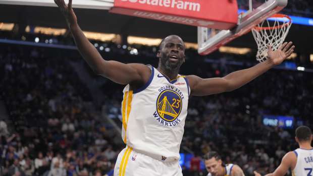 Draymond Green reacts during a game vs. the Los Angeles Clippers.