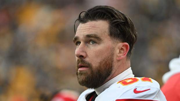 Kansas City Chiefs tight end Travis Kelce at Acrisure Stadium on Dec. 25, 2024