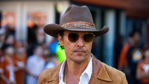 Matthew McConaughey on the sidelines prior to the Texas game on Dec. 21, 2024.