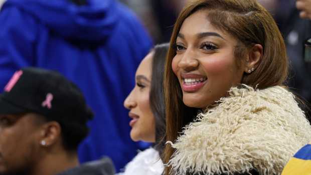 Chicago Sky forward Angel Reese attends a NBA game between the Boston Celtics and Orlando Magic at Kia Center. Mandatory Credit: Nathan Ray Seebeck-Imagn Images