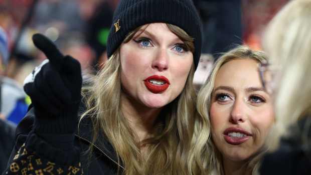 Taylor Swift and Brittany Mahomes at Arrowhead Stadium.