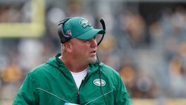 Oct 2, 2022; Pittsburgh, Pennsylvania, USA; New York Jets special teams coordinator Brant Boyer on the sidelines against the Pittsburgh Steelers during the second quarter at Acrisure Stadium.