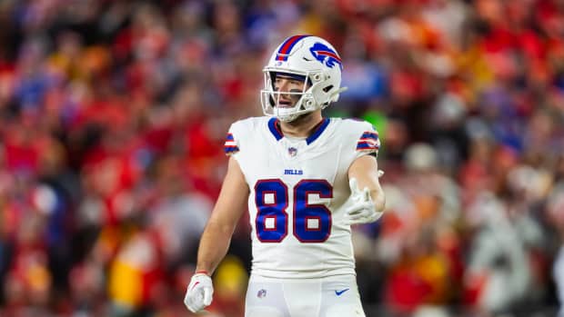 Buffalo Bills tight end Dalton Kincaid during the AFC Championship game at Arrowhead Stadium.