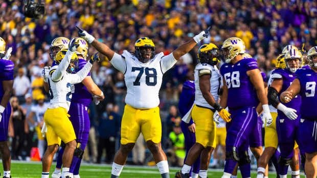 Kenneth Grant celebrates a big play vs. Washington.