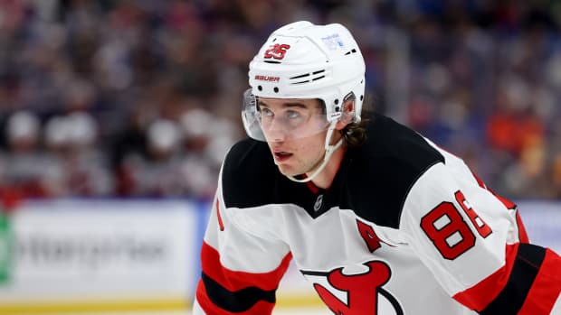 New Jersey Devils center Jack Hughes (86).
