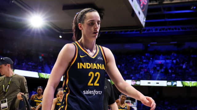 May 3, 2024; Dallas, Texas, USA; Indiana Fever guard Caitlin Clark (22) walks off the court after the game against the Dallas Wings at College Park Center.