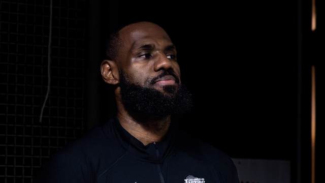 Apr 14, 2024; New Orleans, Louisiana, USA; Los Angeles Lakers forward LeBron James (23) looks on from the tunnel before the first half against the New Orleans Pelicans at Smoothie King Center.