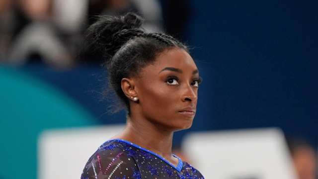 U.S. gymnast Simone Biles during the women's all-around final at the 2024 Paris Olympic on August 1, 2024.